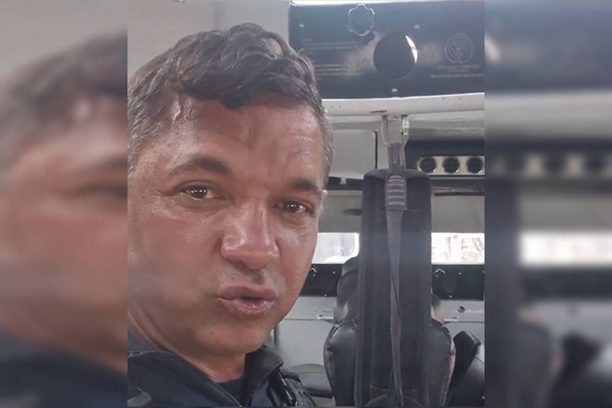 Nei Machado, o Batata da Madsen, em operação policial com veículo blindado Caveirão